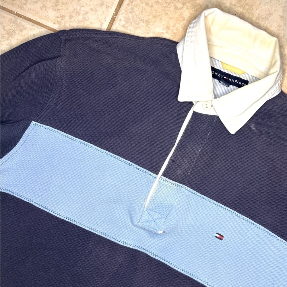 Navy and blue Tommy Hilfiger polo shirt
